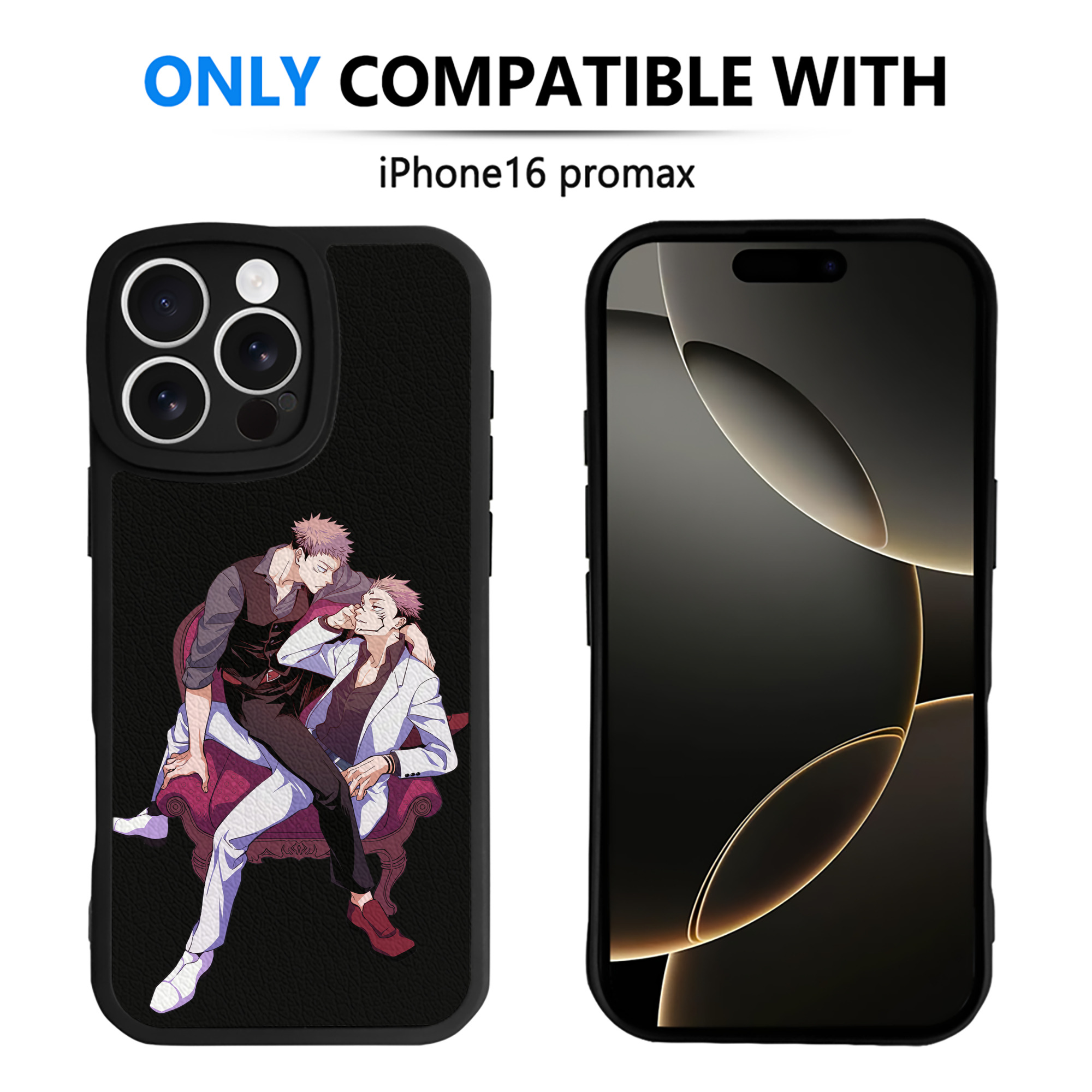 （画像用） 呪術廻戦 Jujutsu Kaisen 【iPhone 16シリーズ対応】シリコンスマホケース（レザー調） 材質：シリコン